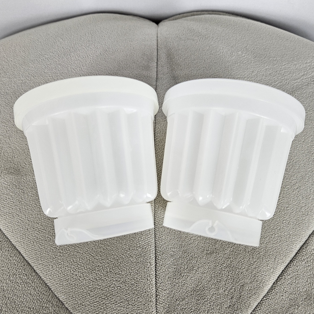 Vintage Tupperware JEL-ETTE Jello Dessert Mold Cups W/ Lids & Seals Set of 2